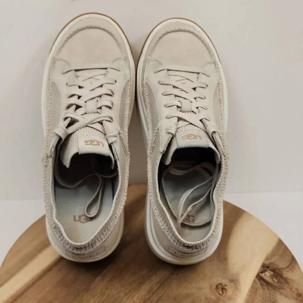 UGG EZ-DUZZIT LACE Taupe Platform Sneakers Women's Size 10 - Picture 8 of 10